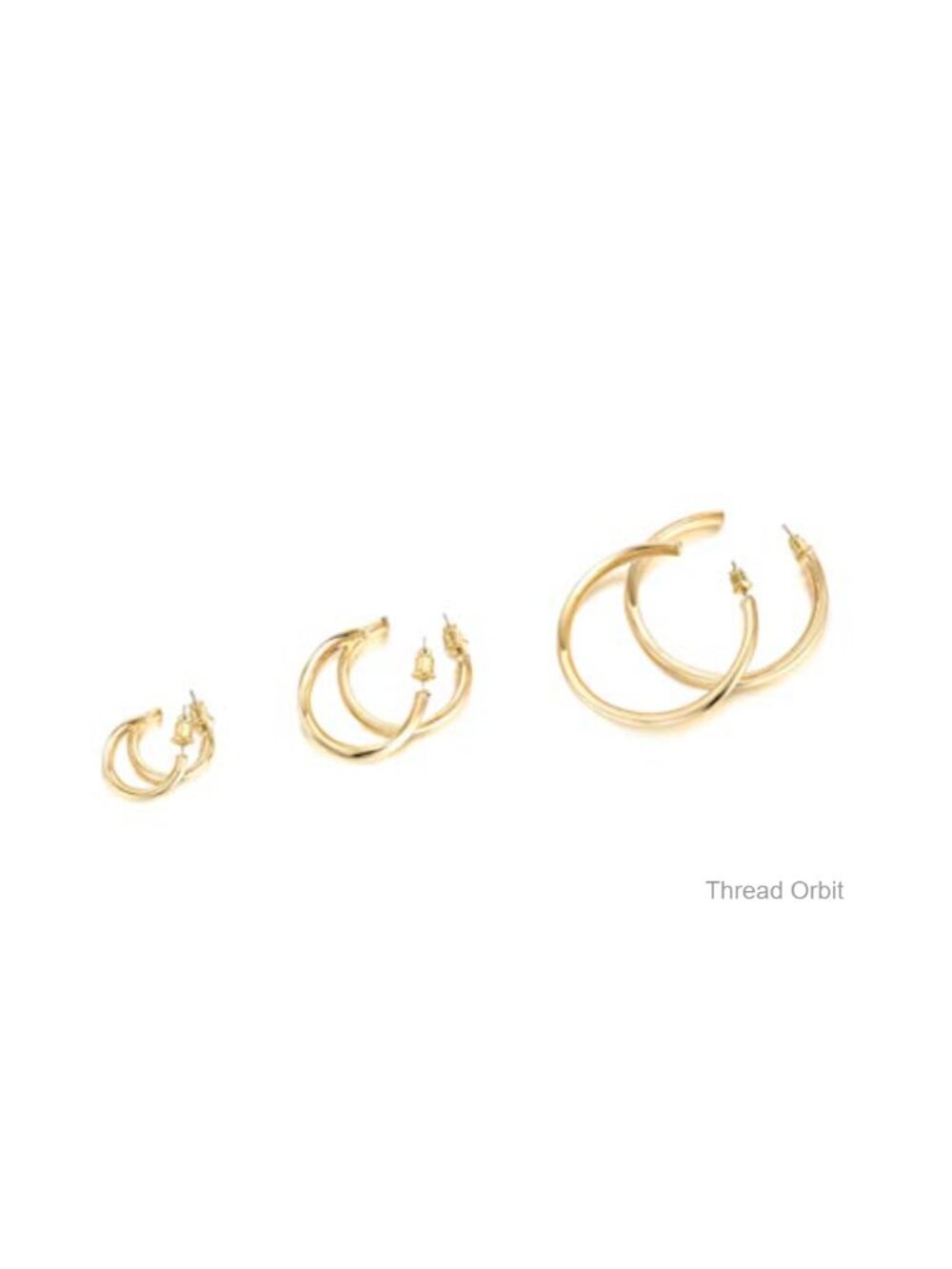 14K Gold Plated Chunky Hoop Earrings for Women - 45mm - Picture 2 of 6